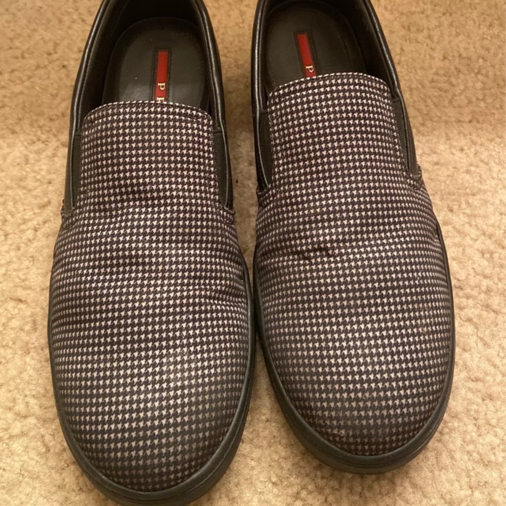 Prada Men Black Slip On Shoes